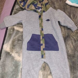 Cozy Gray and Blue Kids One Piece